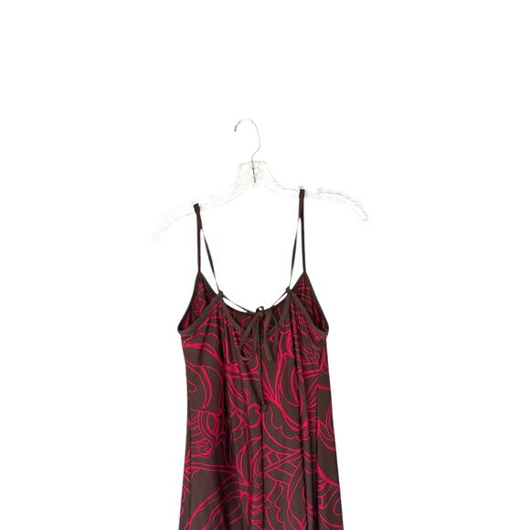 Athleta Brown Red Nylon Spaghetti Strap Vacation Travel Beach Swim Dress Medium - Picture 6 of 10